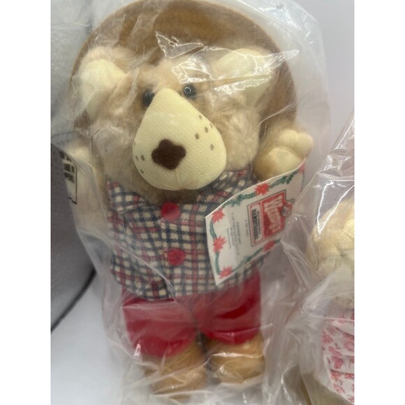 Vintage 1986 Wendy's Furskins Set of 3 Bears 7" Plush Stuffed Animals Promo New! - Picture 2 of 5